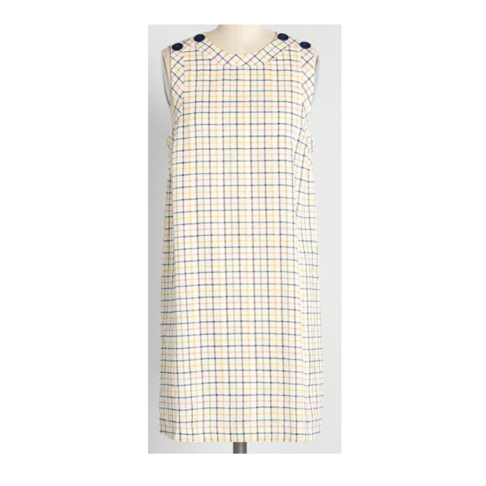 ModCloth Up with the Fun Shift Dress - Retro Mod Sleeveless Dress